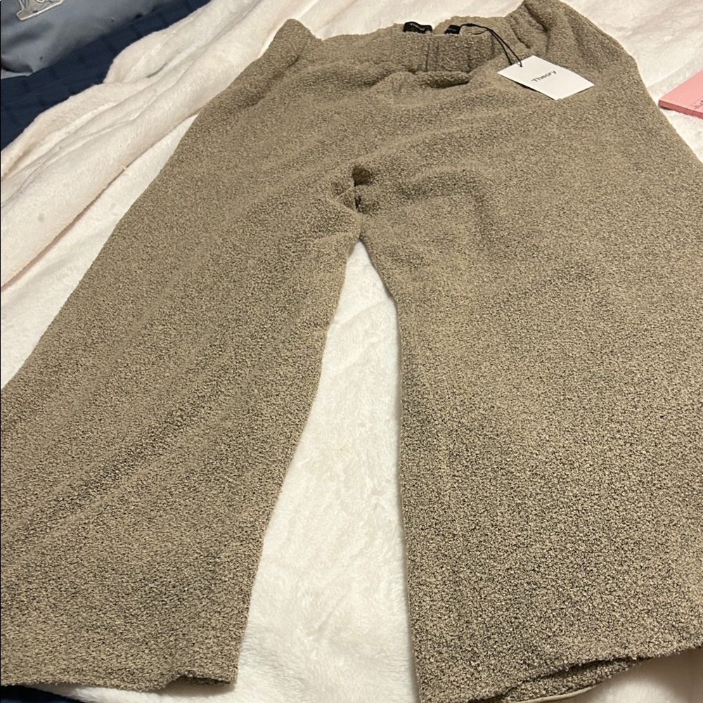 Chic taupe color Wide-Leg Pants by Theory., size medium.
